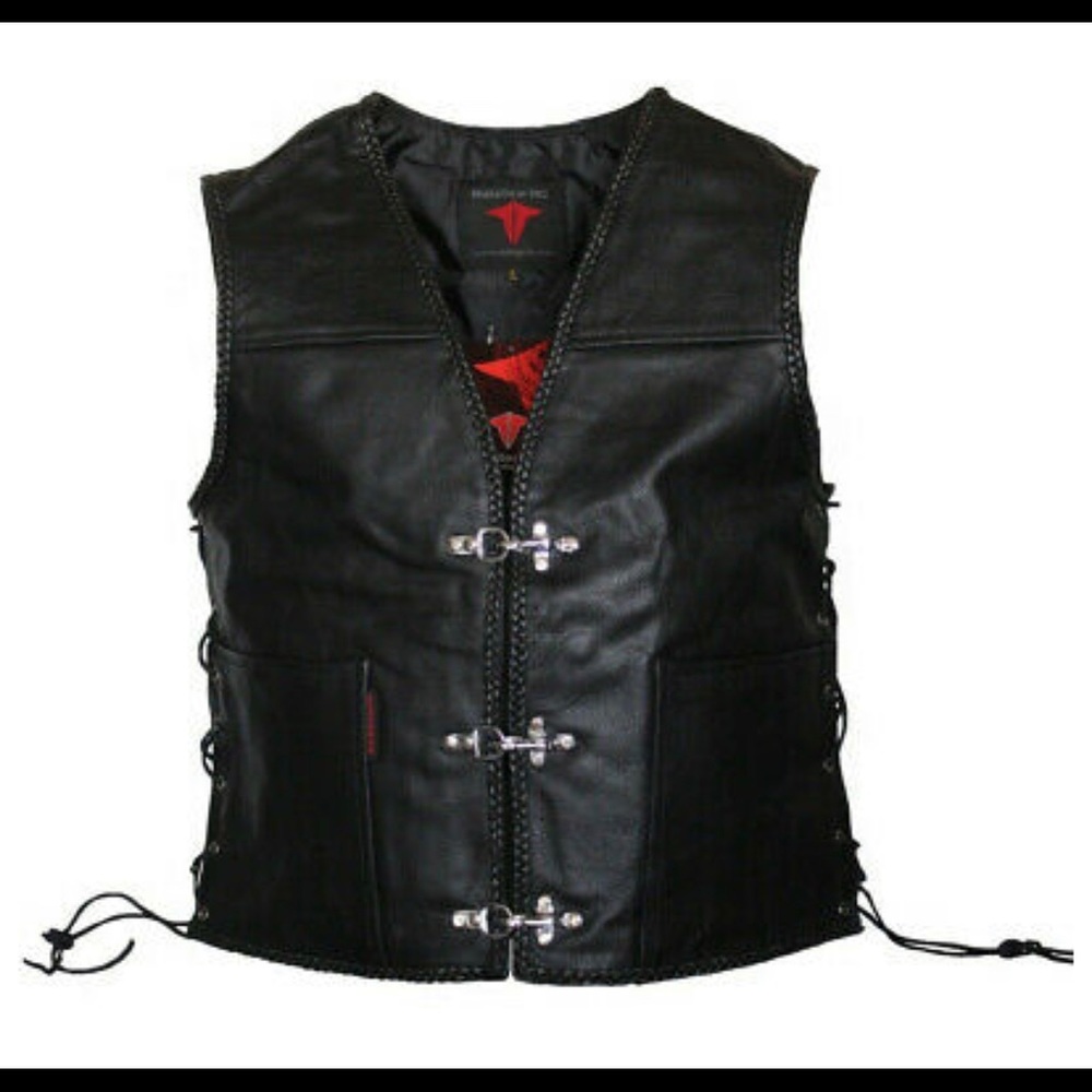 Fish Hook Leather Motorcycle Concealed Carry Vest